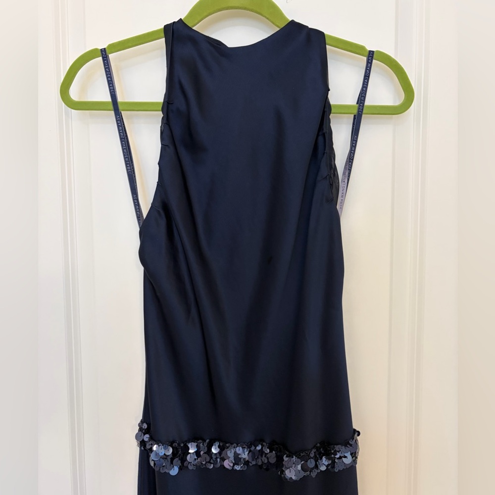 Vera Wang Lavender Label Midnight Blue Halter Dress 6 - Picture 2 of 5